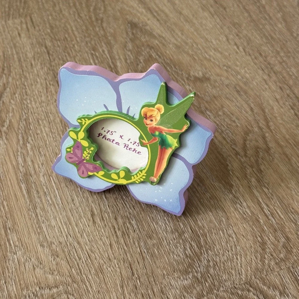 Disney Fairies Tinker Bell Wooden Flower Picture Frame 4x4 F.A.B Starpoint 2009